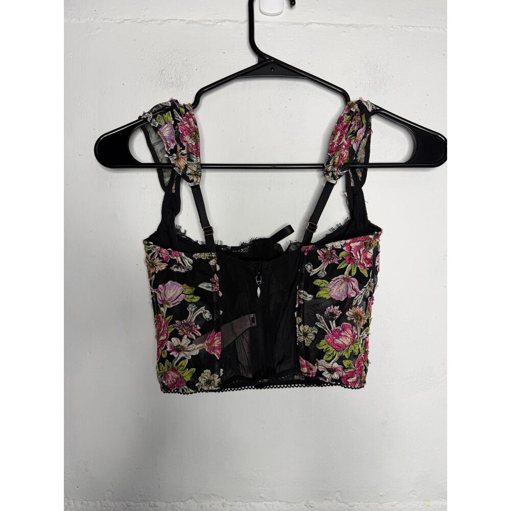 NEW VICTORIA'S SECRET DREAM ANGELS BLACK FLORAL BRA TOP BUSTIER CORSET SZ 32B - Picture 7 of 10